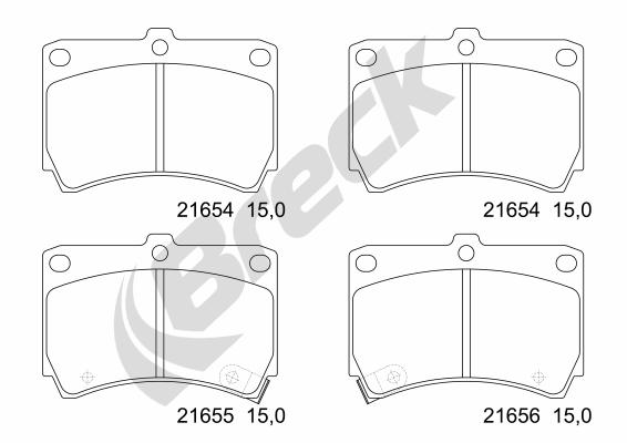Brake Pad Set, disc brake - 21654 00 702 10 BRECK